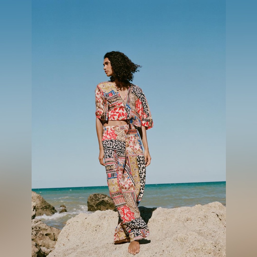 Zara Multicolored Patchwork Pants